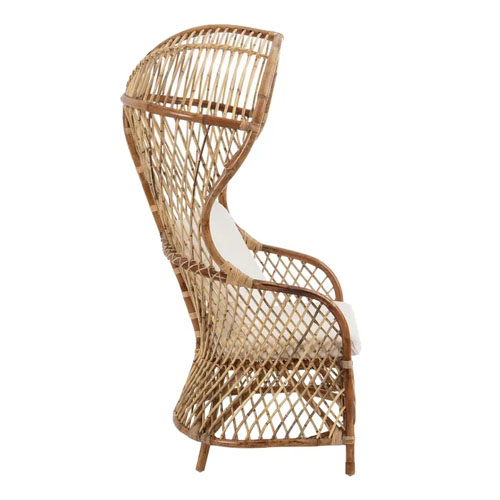 Sillón ratán natural con cojín