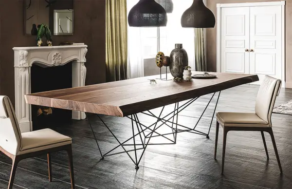Mesa de comedor rectangular Gordon Deep Wood Cattelan Italia