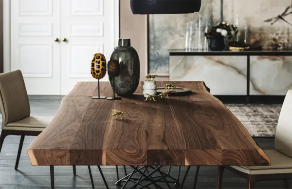 Mesa de comedor rectangular Gordon Deep Wood Cattelan Italia