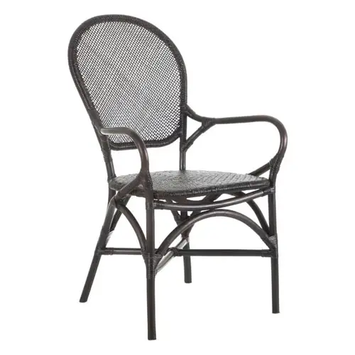 Silla ratán marrón oscuro