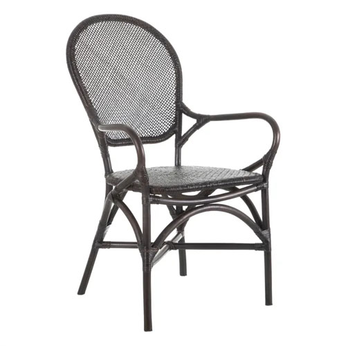 Silla ratán marrón oscuro