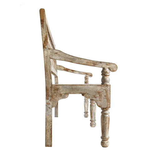 Banco madera blanca decapé