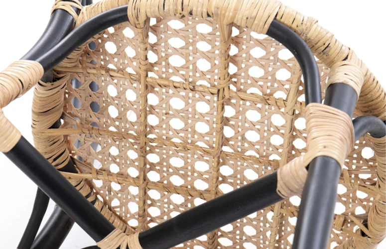 Silla redonda Lampung ratán negro