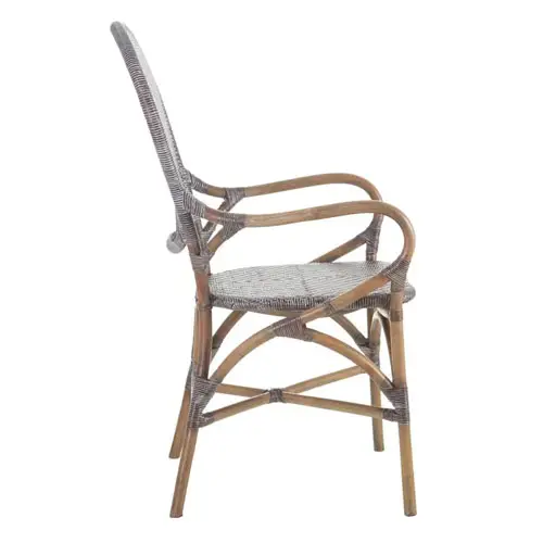Silla ratán marrón oscuro-negro