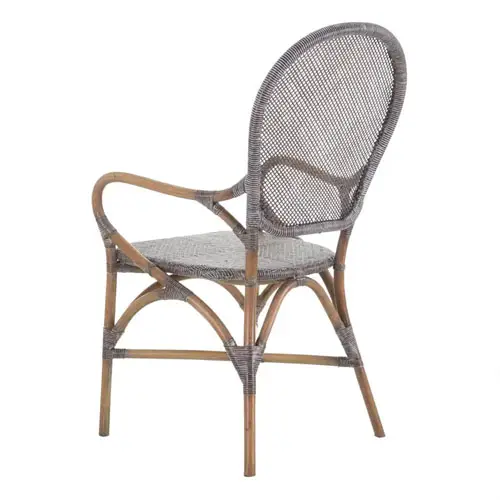 Silla ratán marrón oscuro-negro