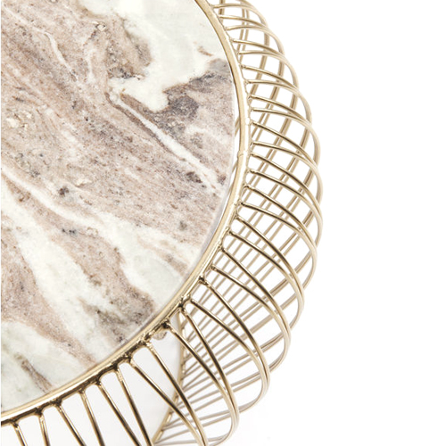 Mesa auxiliar Beam gris y dorado Kare