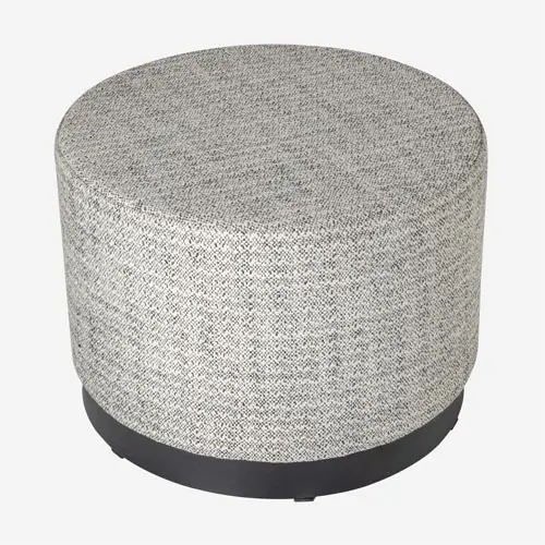 Puff grande Dot blanco y gris