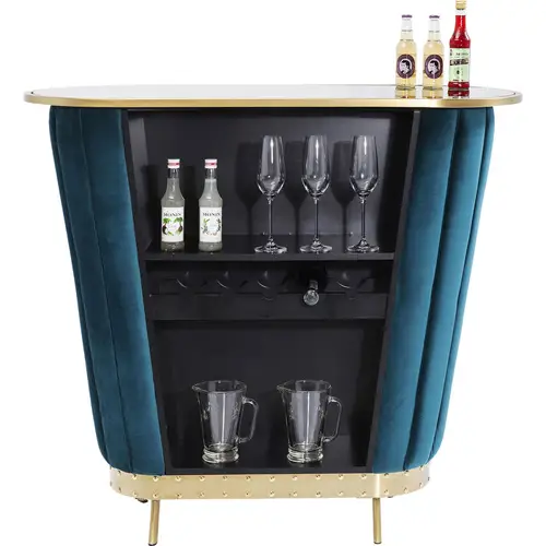 Mueble bar terciopelo azul After Work Kare