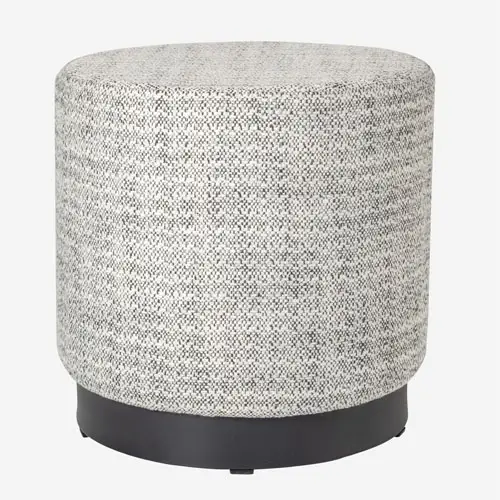 Puff pequeño Dot blanco y gris