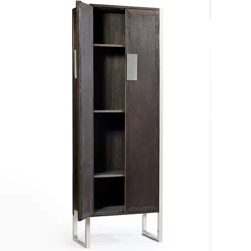 Armario alto madera negro y acero