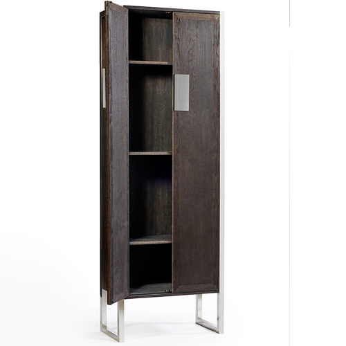 Armario alto madera negro y acero