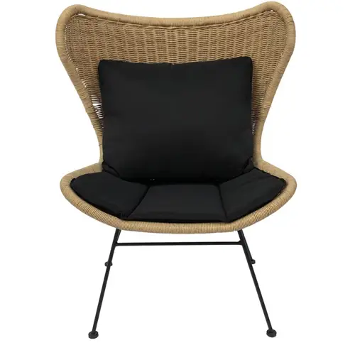 Silla ratán sintético y metal negro