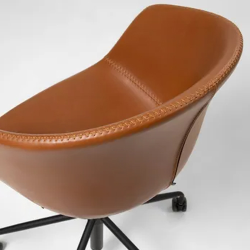 Silla escritorio Yvette piel poliuretano marrón