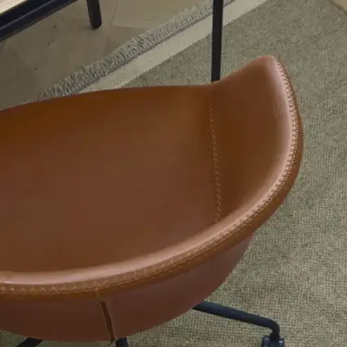 Silla escritorio Yvette piel poliuretano marrón