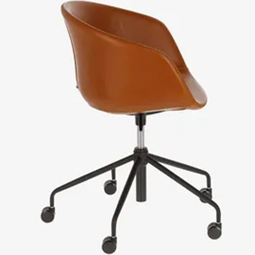Silla escritorio Yvette piel poliuretano marrón