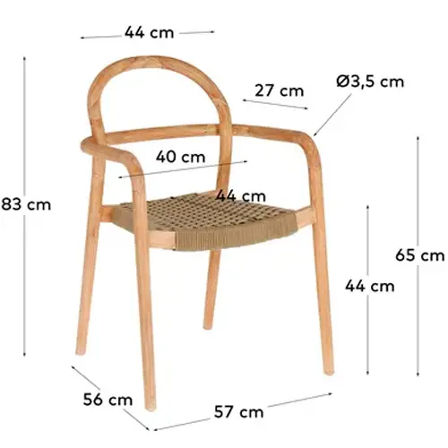 Silla Sheryl madera maciza beige