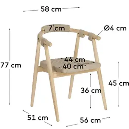 Silla Majela madera maciza eucalipto