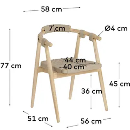 Silla Majela madera maciza eucalipto