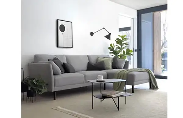 Sofá Gilma chaise loungue derecho gris 260 cms
