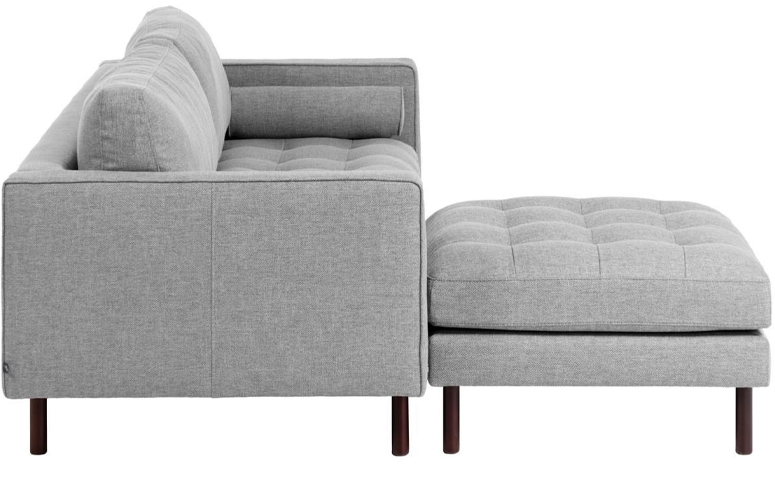 Sofá Debra chaise loungue gris claro 222 cms
