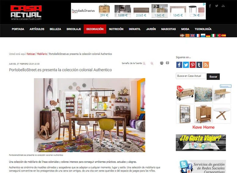 Presenta la colección colonial Authentico