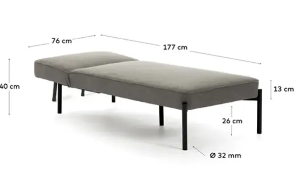 Chaise loungue Nelki poliéster gris