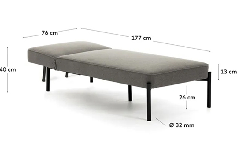 Chaise loungue Nelki poliéster gris