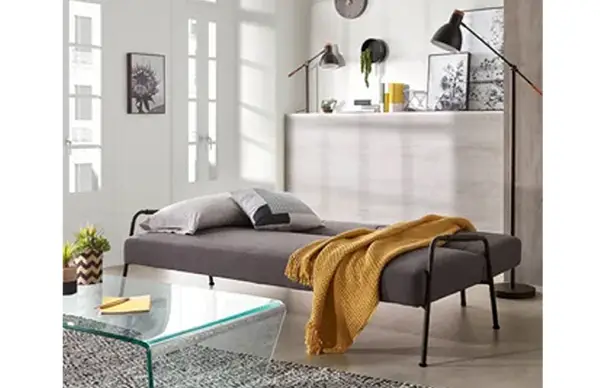 Sofá cama Neiela tela poliéster  180 cms gris