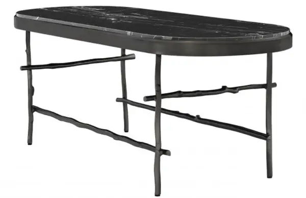 Mesa de comedor de mármol negro Tomasso