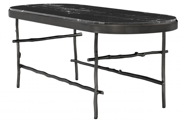 Mesa de comedor de mármol negro Tomasso