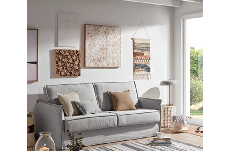 Sofá cama Samsa lino gris160 cms