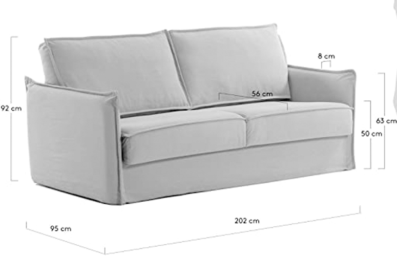 Sofá cama Samsa lino gris160 cms