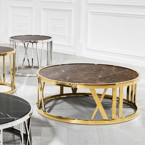 Mesa de centro mármol marrón Baccarat