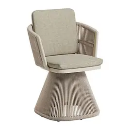 Sillón de  exterior de cuerda y tapizado arena