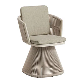 Sillón de  exterior de cuerda y tapizado arena