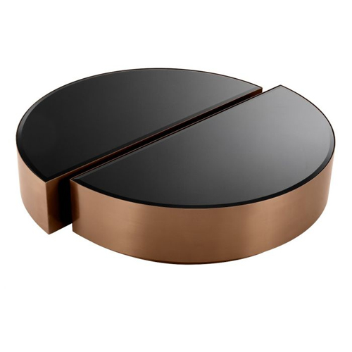 Mesa de centro cristal Astra Bronze Set de 2