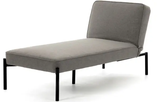 Chaise loungue Nelki poliéster gris