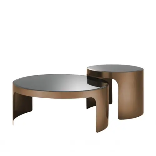 Mesa de centro cristal Pieminte Set de 2