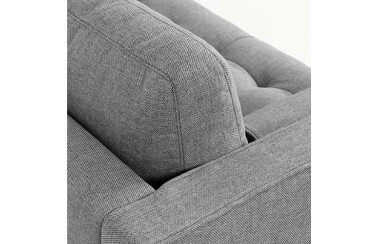 Sofá Debra chaise loungue gris claro 222 cms