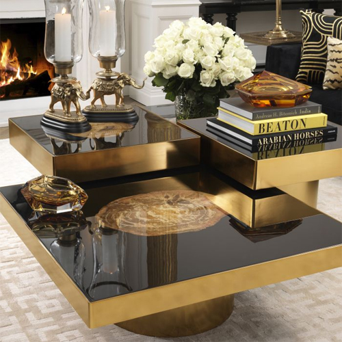 Mesa de centro cristal Villiérs