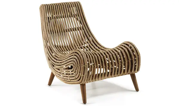 TIKA BUTACA PATAS MADERA RATTAN TOSTADO F11