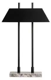 Lámpara de Sobremesa en Piedra Natural y Metal Negro Kael