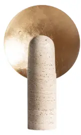 Lámpara de sobremesa mármol con pantalla dorada