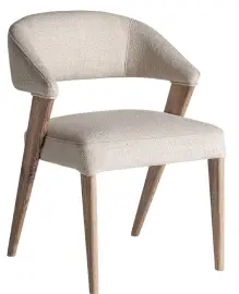 Silla de comedor de roble y bouclé Johan