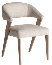 Silla de comedor de roble y bouclé Johan