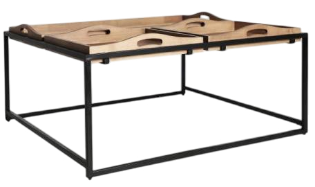 Mesa de centro cuadrada con bandejas Mornans