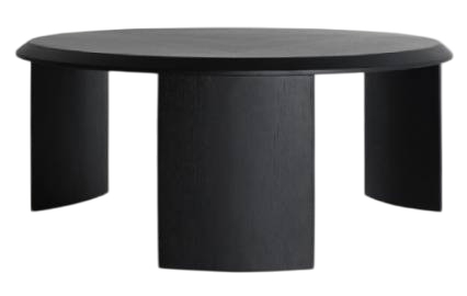 Mesa de centro de madera negra circular Islay