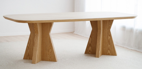 Mesa comedor línea cerámico beige fresno