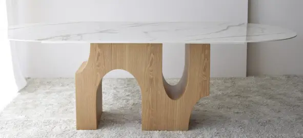 Mesa de comedor petra natural blanco