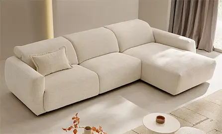 Sofá con chaise longue curvo motorizado Cielo